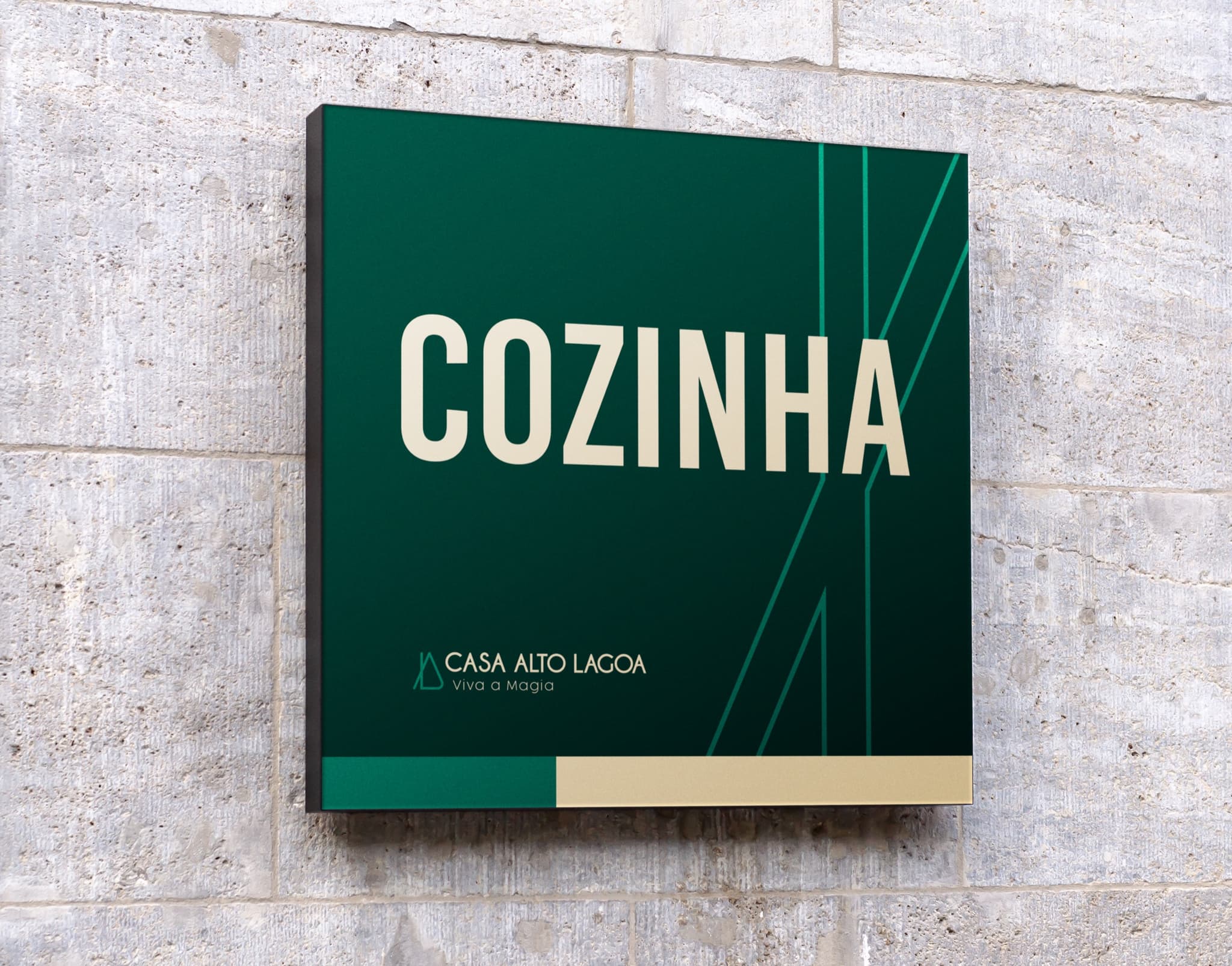 Placa de identificação de ambiente da Casa Alto Lagoa