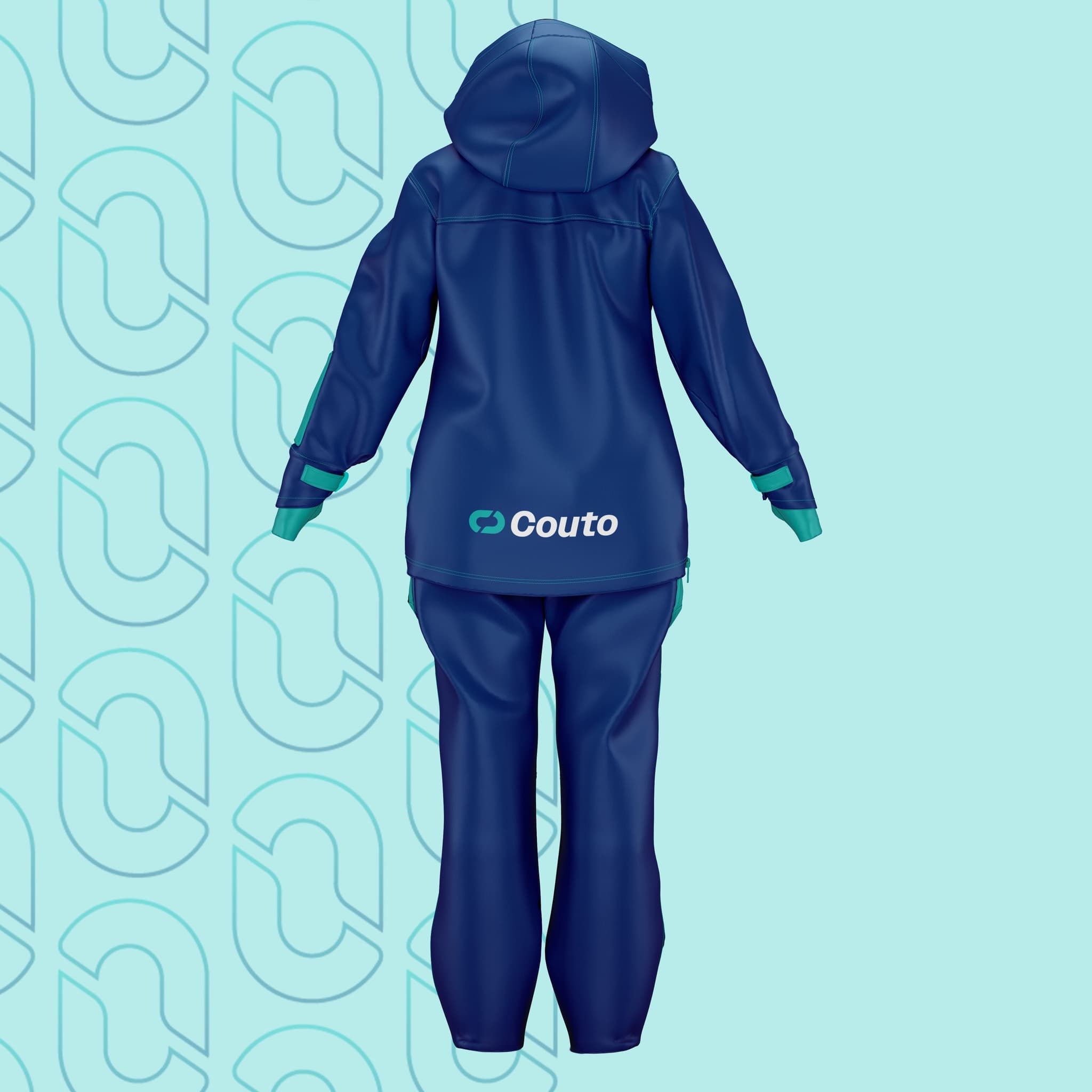 Aplicação da marca Couto em mockup de ponto de contato