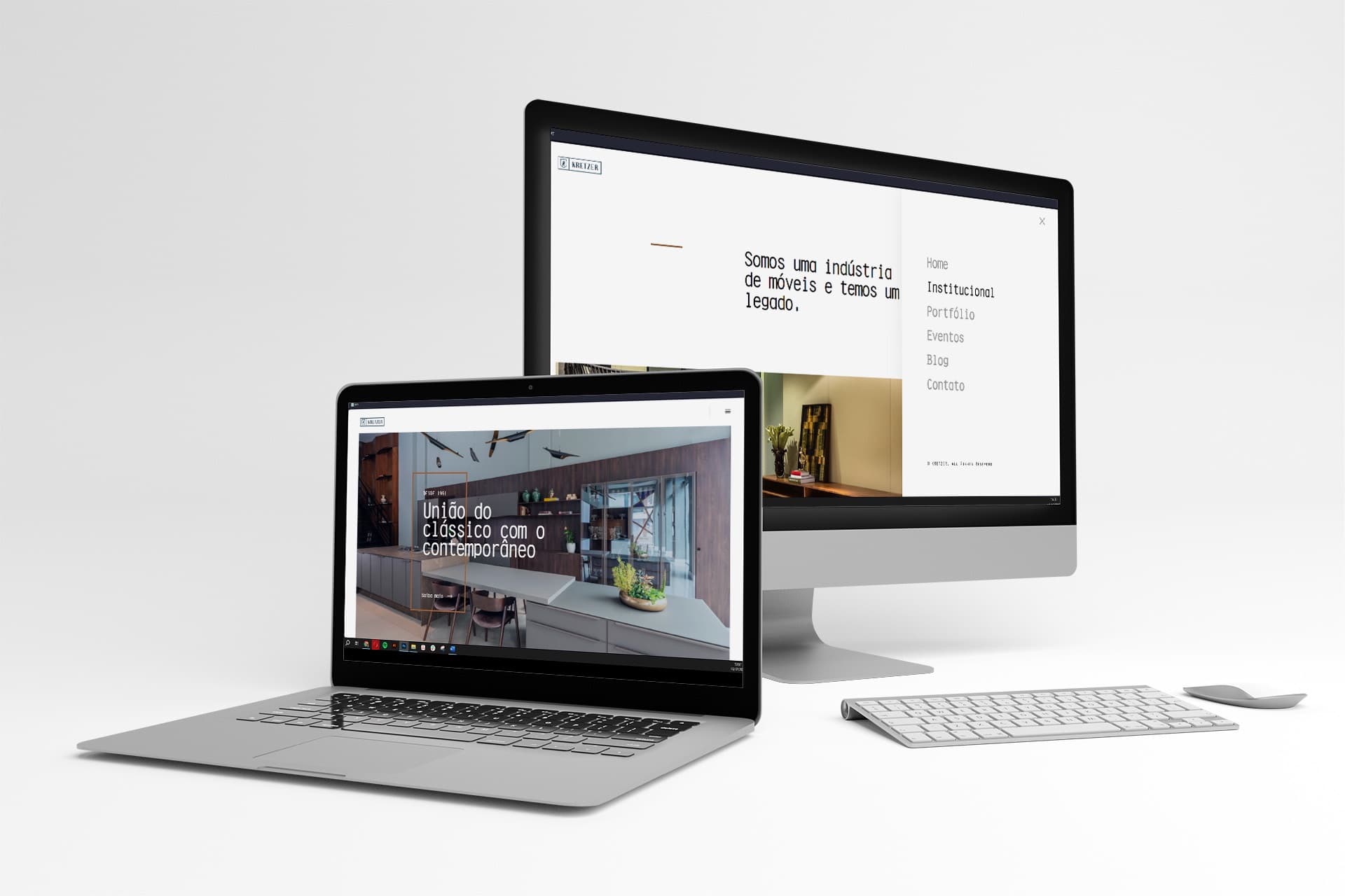 Site da Kretzer Móveis em desktop