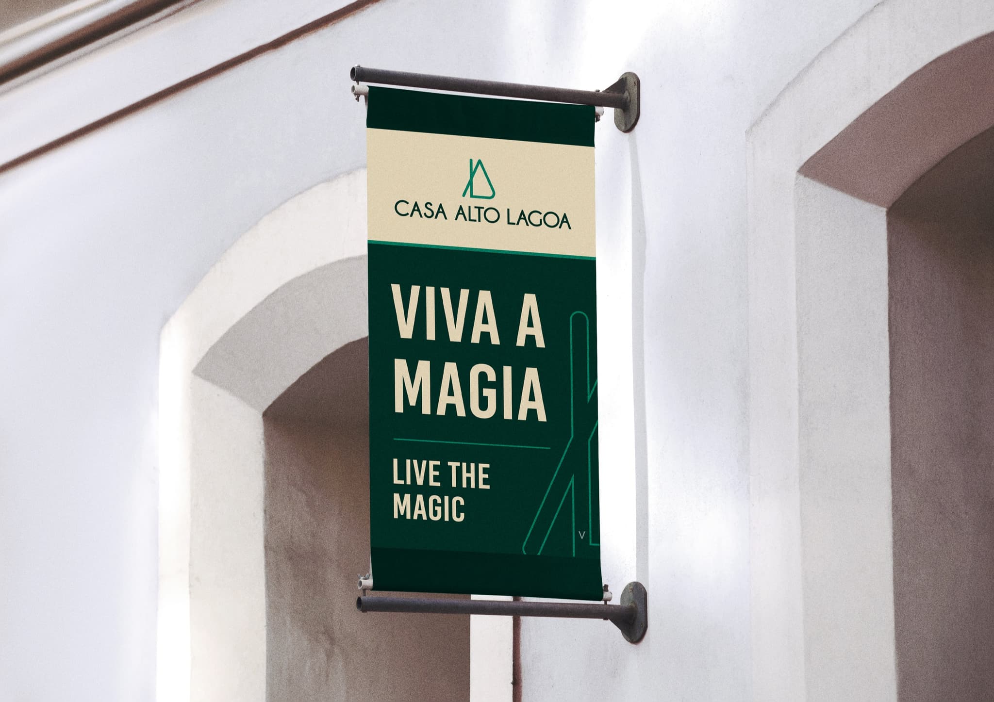 Banner fixo em coluna branca com Viva a Magia e Live the Magic
